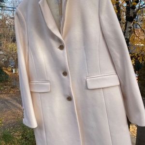 J Crew Coat ivory Wool/Cashmere Thinsulate